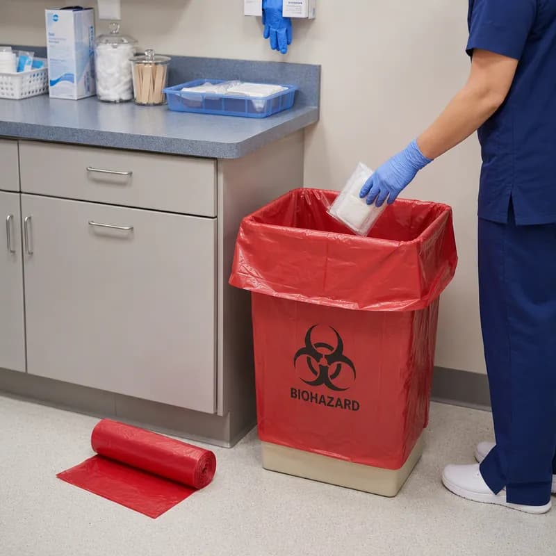 Hospi-Tuff® Biohazard Bag 24X24 IN Red Plastic 1.25MIL 500/Case