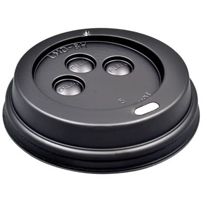 Lid Dome Plastic Black For 8 OZ Hot Cup Sip Through Identification 1000/Case