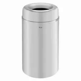 Crowne Collection Trash Can 30 GAL Satin Aluminum Metal With Open Lid Indoor 1/Pallet