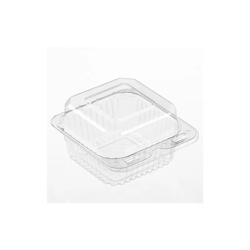 Polar Pak® Cake Hinged Container With Dome Lid 5.29X5.8X3.31 IN PET Clear Square Deep 500/Case