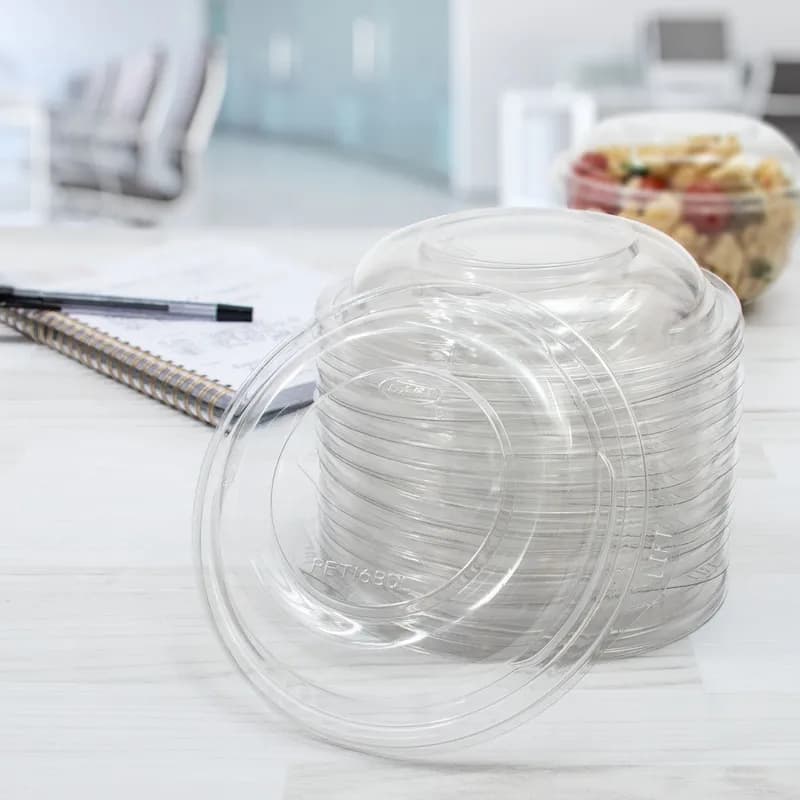 Dart® PresentaBowls® Lid Dome 5.4X1.1 IN 1 Compartment PET Clear Round For 16 OZ Bowl 63 Count/Pack 8 Packs/Case