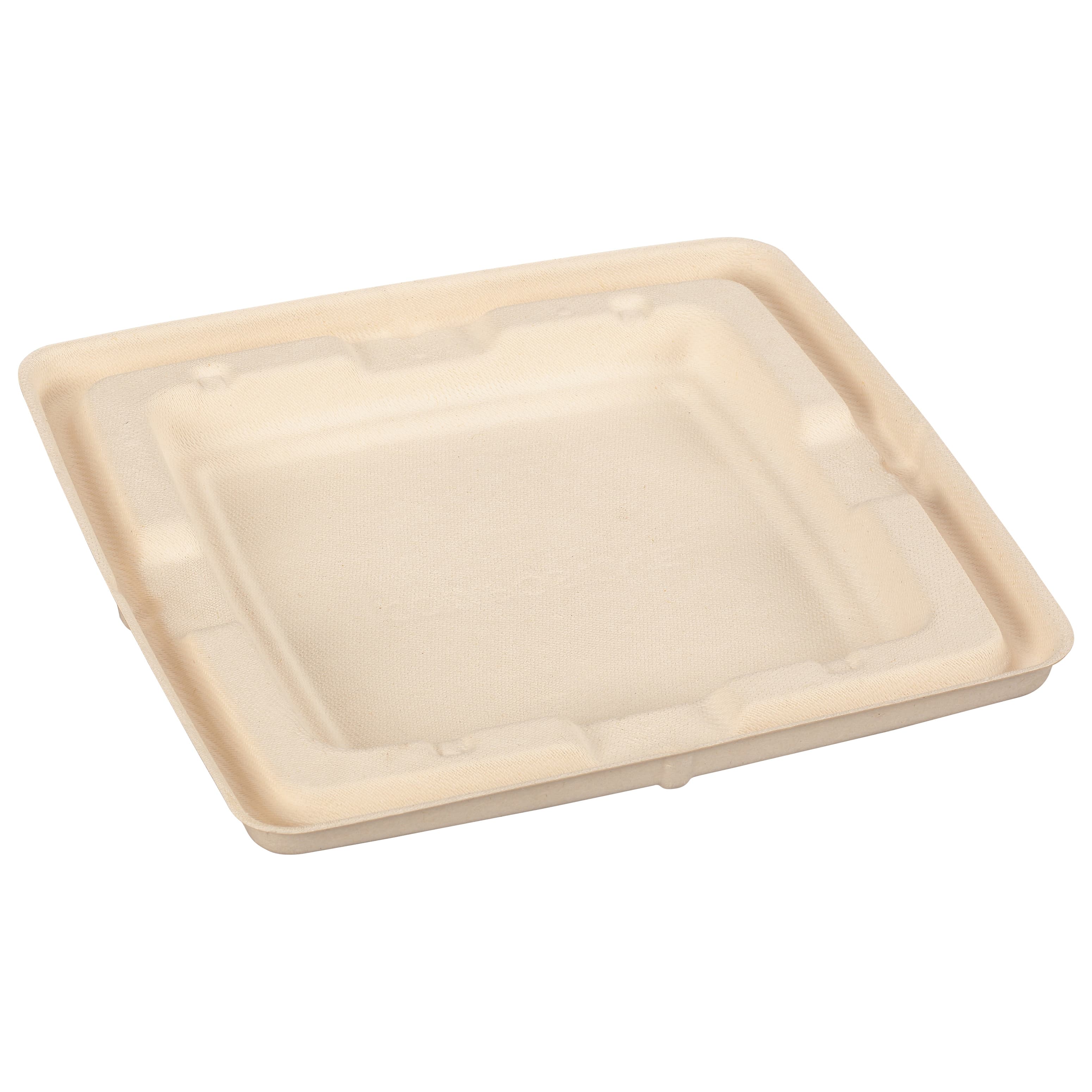 Lid Flat 9X9X0.87 IN Pulp Fiber Kraft Square For Container 300/Case