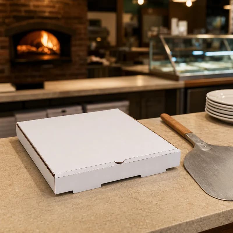 Pizza Box 14X14 IN Corrugated Paperboard White Plain 50/Case