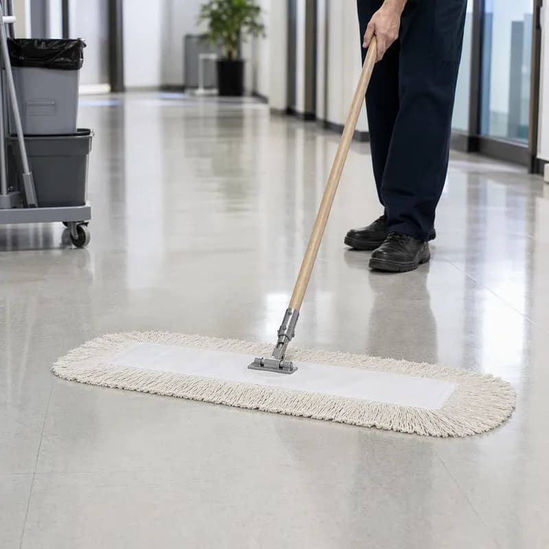 Netcare® Dust Mop Head 5X48 IN White Cotton Cut End Semi Launderable Economy 1/Each
