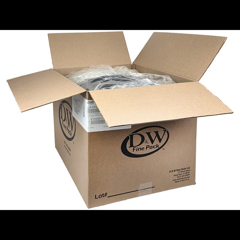 Forum® Take-Out Container Base & Lid Combo With Dome Lid 14X14 IN 4 Compartment PS Black Clear Square 25/Case