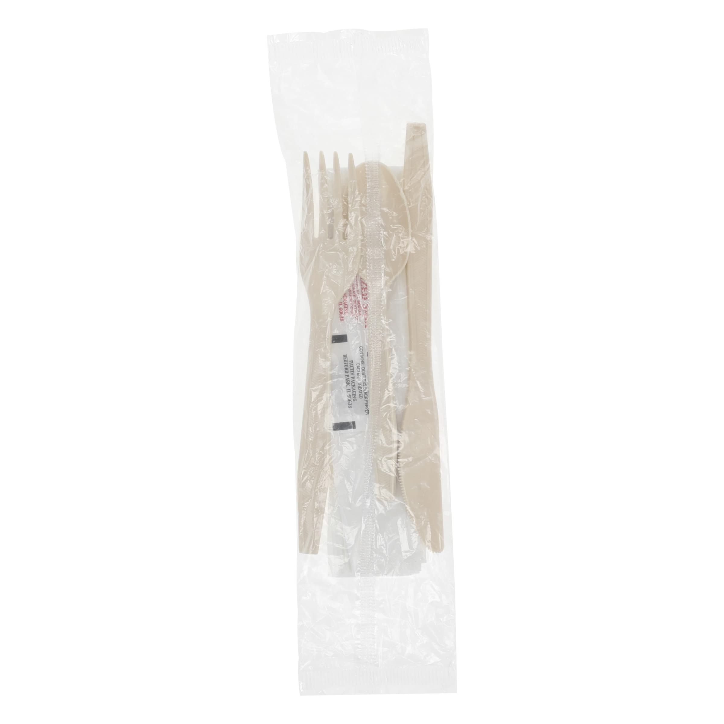 3PC Cutlery Kit PSM Tan With Fork,Knife,Spoon 250/Case