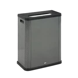 Elevate™ Landfill 1-Stream Trash Can 25.14X12.8X31.5 IN 23 GAL Gray Pearl Metal Resin With Hinged Lid 3-Sided 1/Each