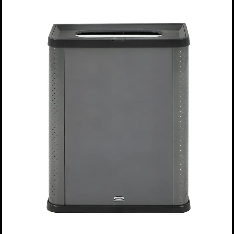 Elevate™ Landfill 1-Stream Trash Can 25.14X12.8X31.5 IN 23 GAL Gray Pearl Metal Resin With Hinged Lid 3-Sided 1/Each