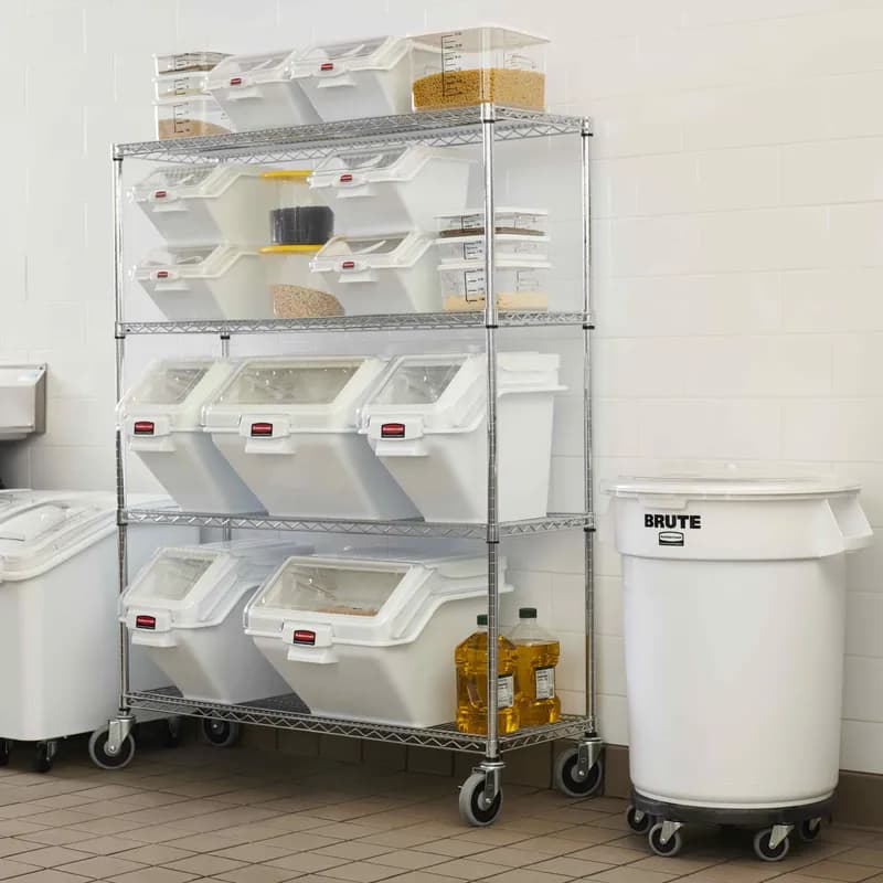 ProSave® Ingredient Bin 23.50X11.50X16.88 IN 100 Cup White PP PC Food Safe 1/Each