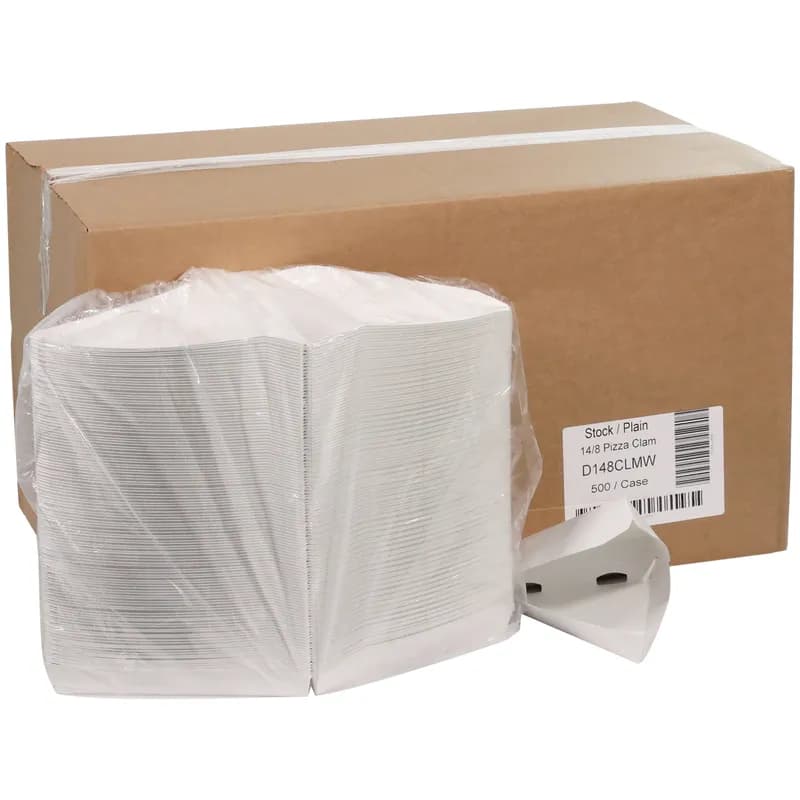 Pizza Slice Container 8.26X6.56X1.5 IN Paperboard White 500/Case