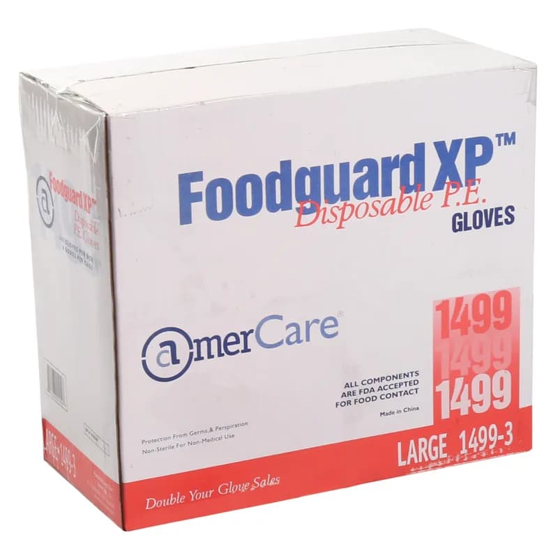 Food Service Gloves Large (LG) PE 500 Count/Pack 4 Packs/Case 2000 Count/Case