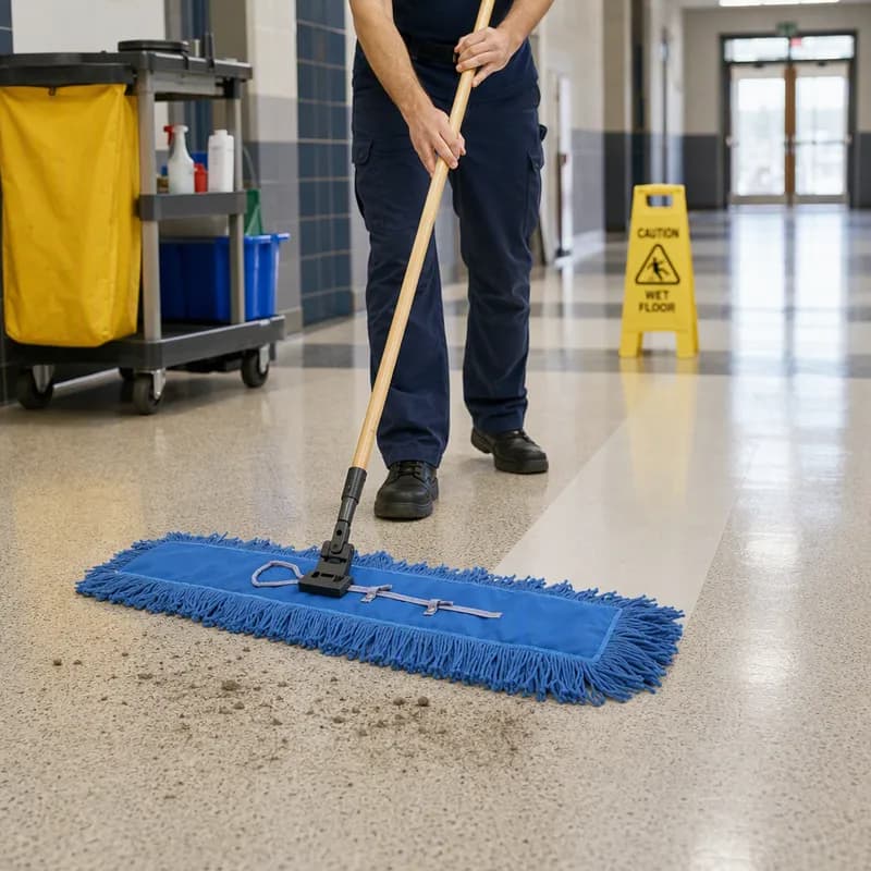 JaniFiber Dust Mop 36X5 IN Blue Static Charged 12/Case