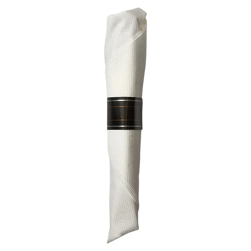 WNA Reflections® 4PC Cutlery Kit PS Silver Heavy Duty Pre-Rolled With White 17X17 Napkin,Fork,Knife,Teaspoon 120/Case