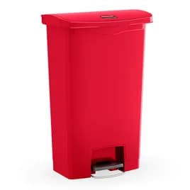 Slim Jim® Trash 1-Stream Trash Can 18.24X11.92X22.22 IN 8 GAL Red Resin Fire Resistant Step-On Slim 1/Each