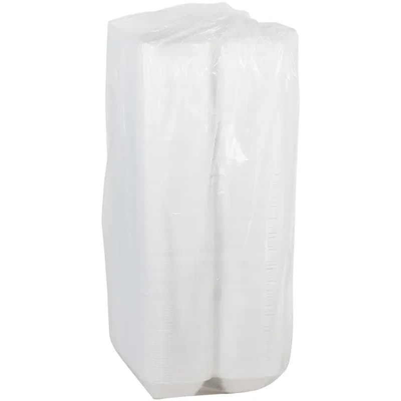 Take-Out Container Hinged With Dome Lid 8.8X4.5X3.1 IN Polystyrene Foam White Rectangle 440/Case