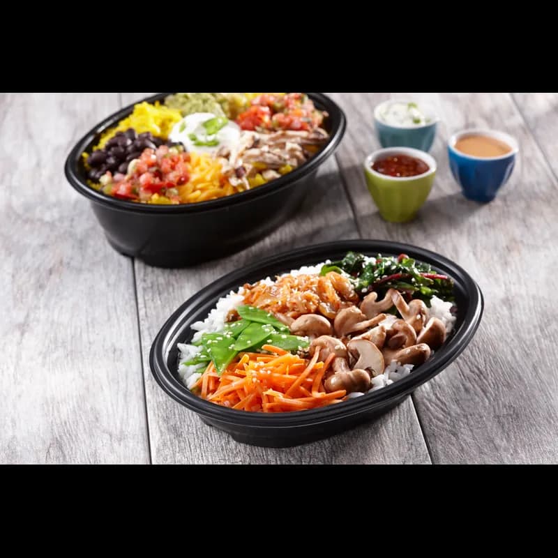 Bowl 16 OZ PP Black Oval 300/Case