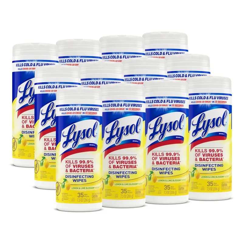 Lysol® Citrus Scent One-Step Disinfectant Multi Surface Wipe 35 Count/Pack 12 Packs/Case 420 Count/Case