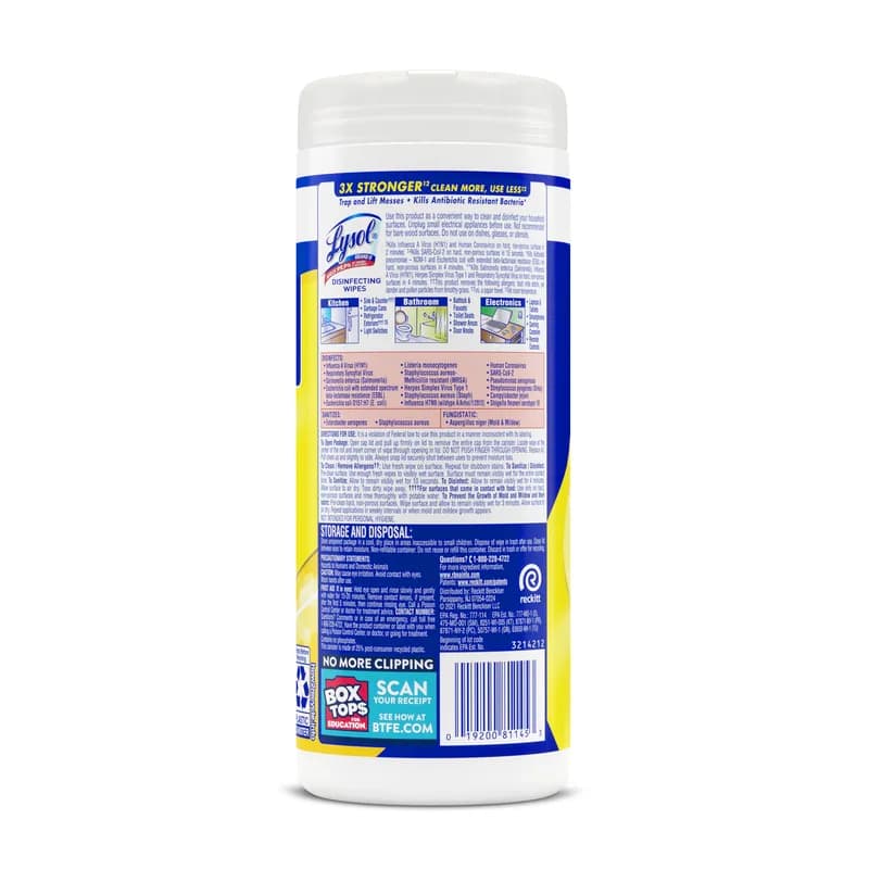 Lysol® Citrus Scent One-Step Disinfectant Multi Surface Wipe 35 Count/Pack 12 Packs/Case 420 Count/Case