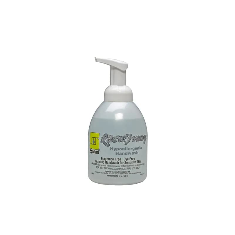 Lite'n Foamy® Hypoallergenic Handwash Hand Soap Foam Ready-to-Use (RTU) 18 FLOZ Fragrance Free Clear 6/Case