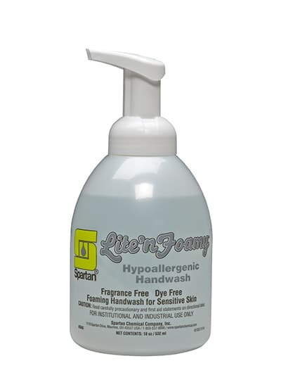 Lite'n Foamy® Hypoallergenic Handwash Hand Soap Foam Ready-to-Use (RTU) 18 FLOZ Fragrance Free Clear 6/Case