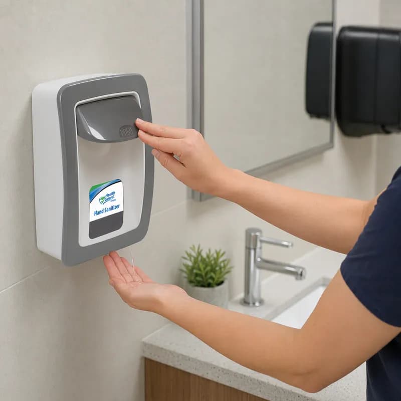 Hand Sanitizer & Soap Dispenser White Gray Manual Surface Mount 1/Each