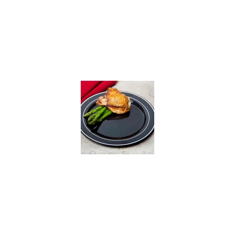 GlimmerWare Plate 10 IN Black Silver 120/Case
