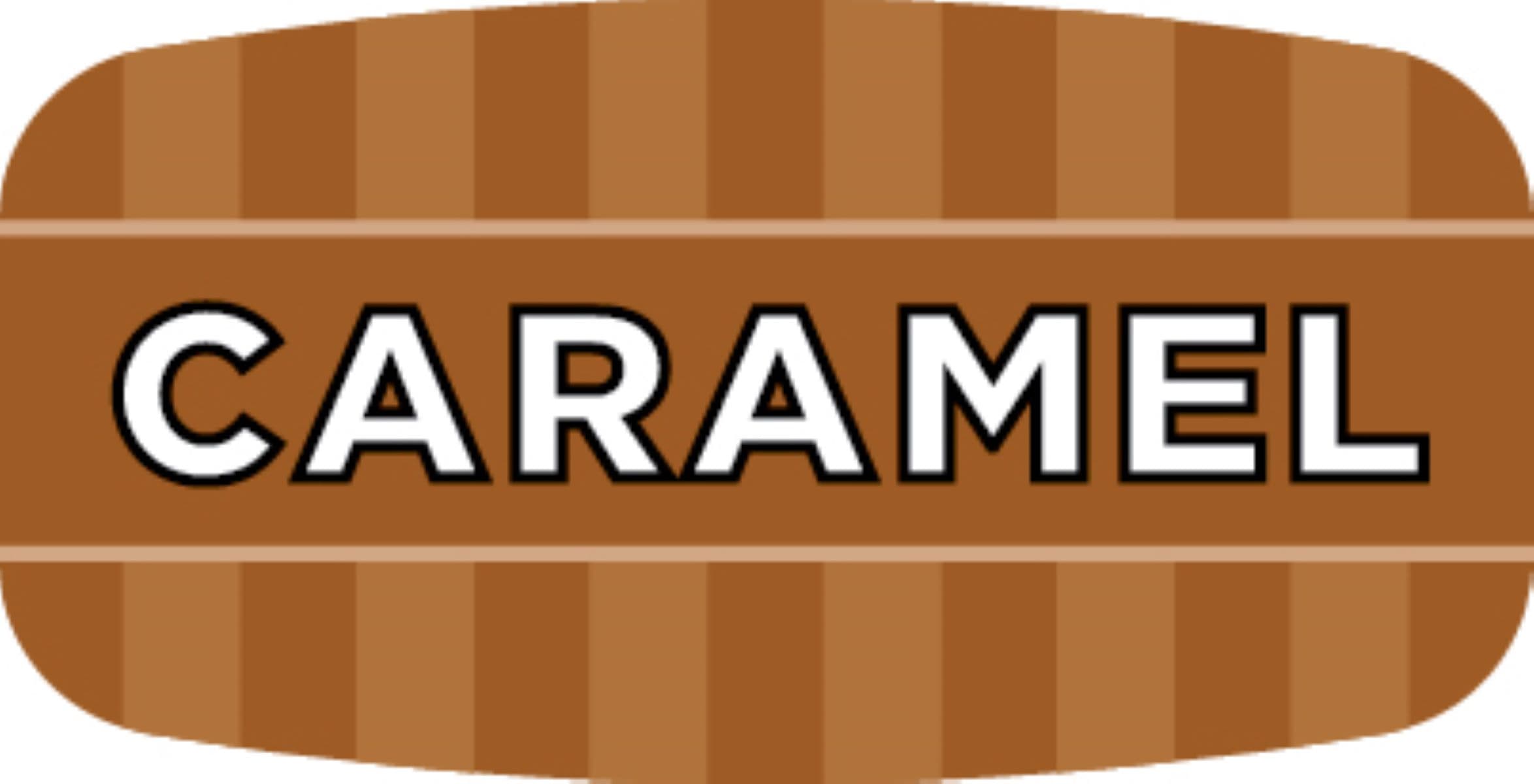 Caramel Bakery Flavor Label 0.625X1.25 IN 4 Color Process UV 1000 Count/Roll 50 Rolls/Case 50000 Count/Case