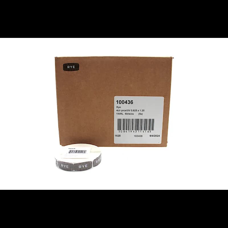Rye Bakery Flavor Label 0.625X1.25 IN Oval 4 Color Process UV 1000 Count/Roll 50 Rolls/Case 50000 Count/Case
