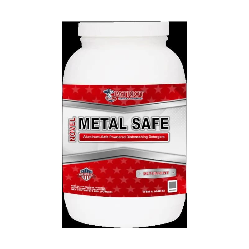 Patriot Novel Dishmachine Detergent 8 LB Powder Metal Safe 4/Case
