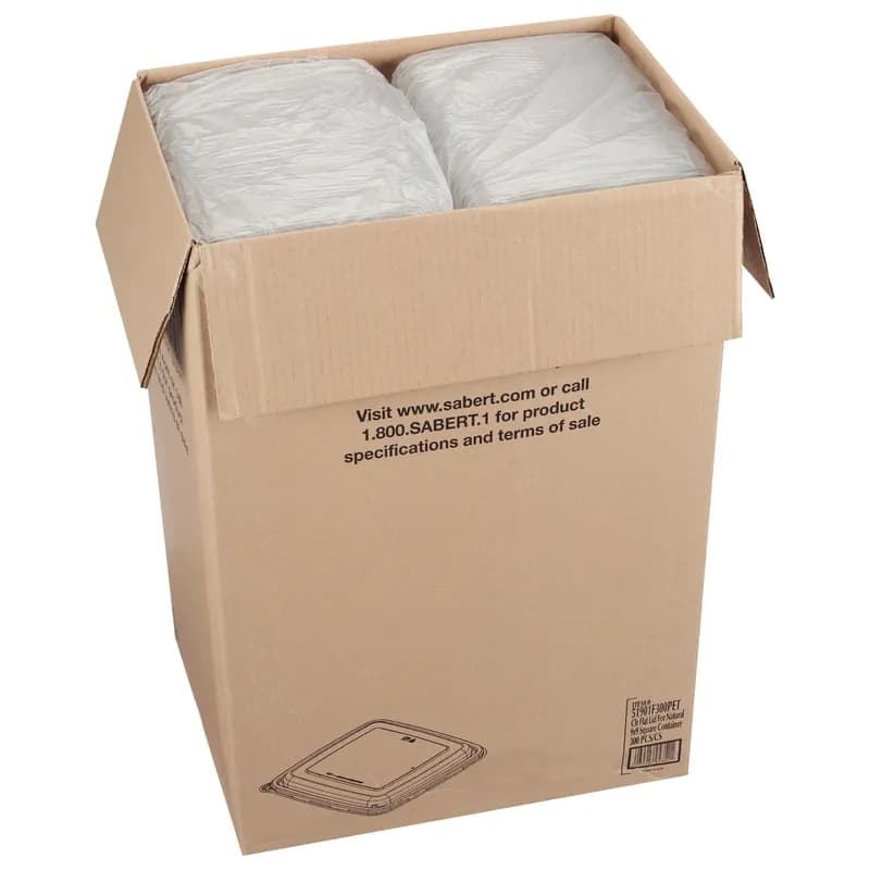 Lid Flat 9X9X1.04 IN PET Clear Square For Bowl 300/Case