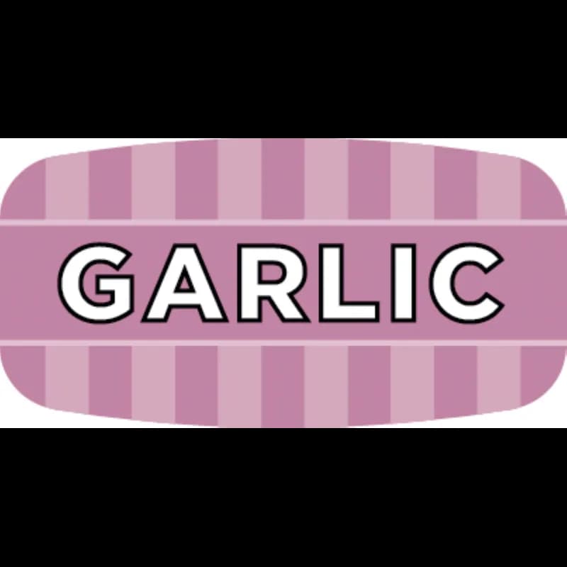 Garlic Bakery Flavor Label 0.625X1.25 IN 4 Color Process UV 1000 Count/Roll 50 Rolls/Case 50000 Count/Case