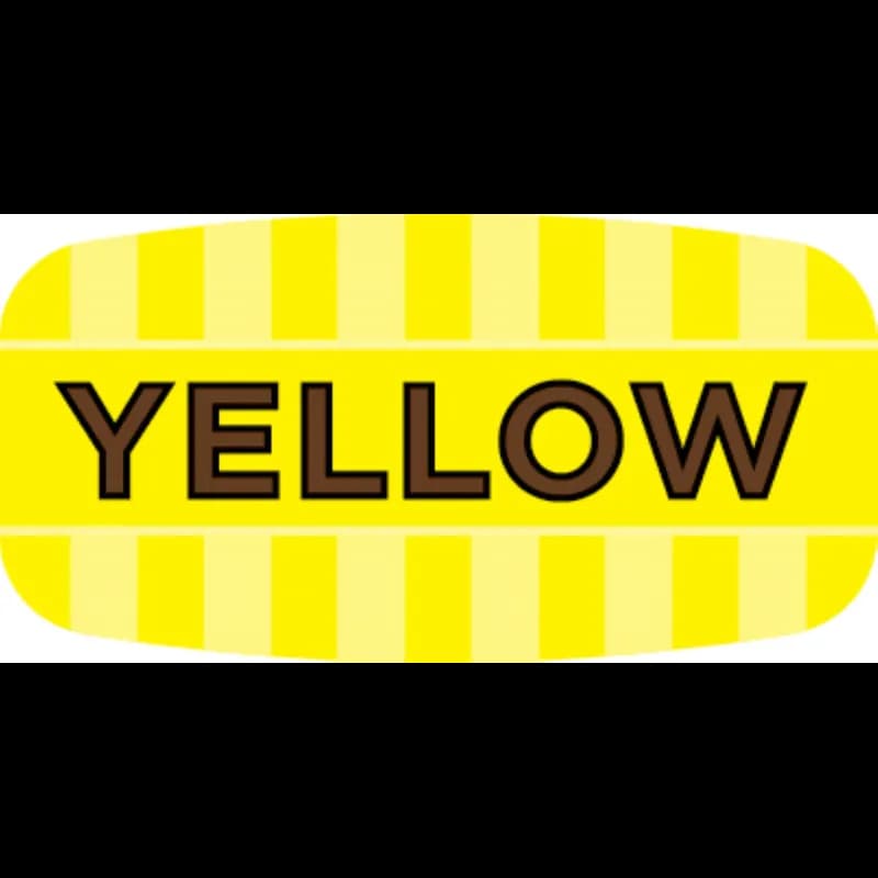 Yellow Cake Bakery Flavor Label 0.625X1.25 IN Yellow Oval 4 Color Process UV 1000 Count/Roll 50 Rolls/Case