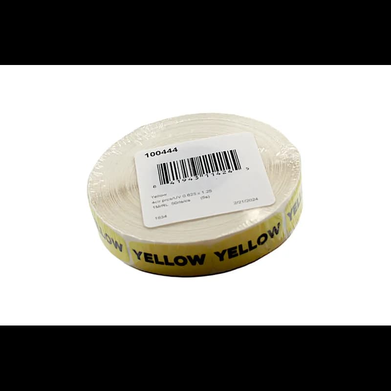 Yellow Cake Bakery Flavor Label 0.625X1.25 IN Yellow Oval 4 Color Process UV 1000 Count/Roll 50 Rolls/Case