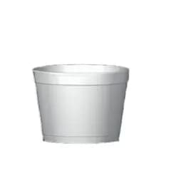 Food Container Base 12 OZ Polystyrene Foam White Round Squat 500/Case