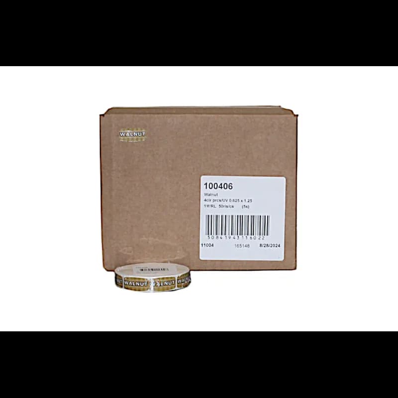 Walnut Bakery Flavor Label 0.625X1.25 IN Brown Oval 4 Color Process UV 1000 Count/Roll 50 Rolls/Case 50000 Count/Case