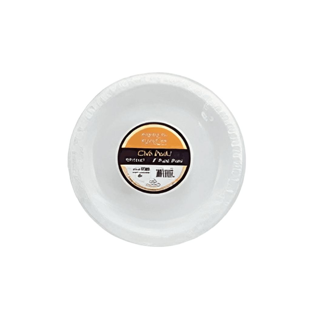 Plate 9 IN Plastic White Round Heavy Duty 600/Case