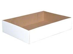 Donut Box 14X10X3 IN Clay-Coated Kraft Board White Kraft Rectangle Automatic 200/Bundle