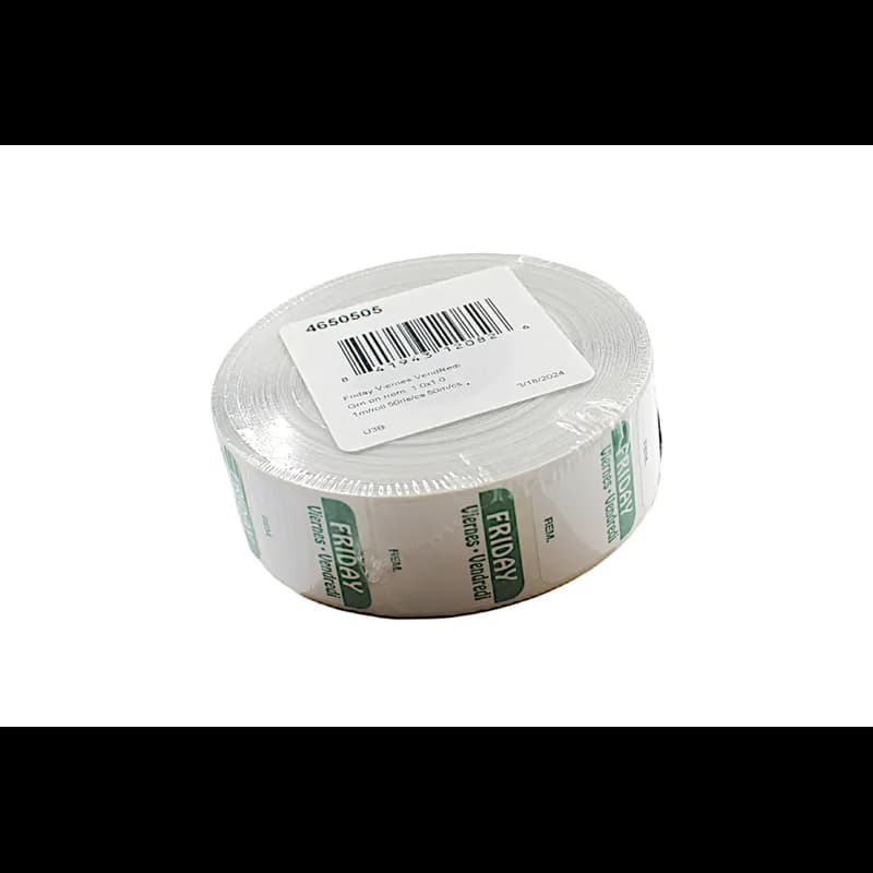 Friday DOW Food Safety Label 1X1 IN Green Square Trilingual Regular Removable 1000 Count/Roll 50 Rolls/Case