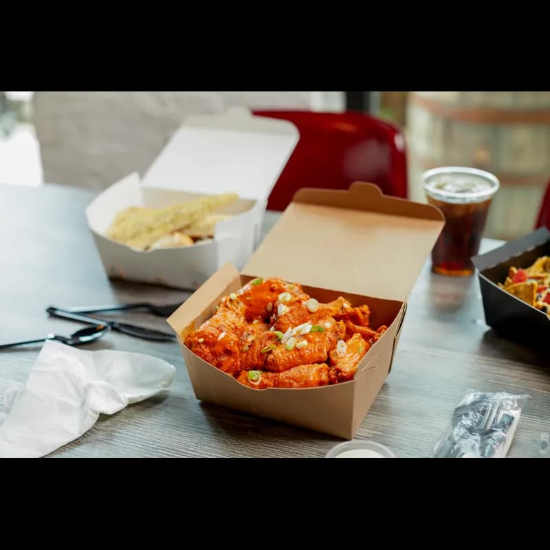 OneBox® #3 Take-Out Box Tuck-Top 6.5X4.5X3.3 IN Paperboard Kraft Rectangle 160/Case