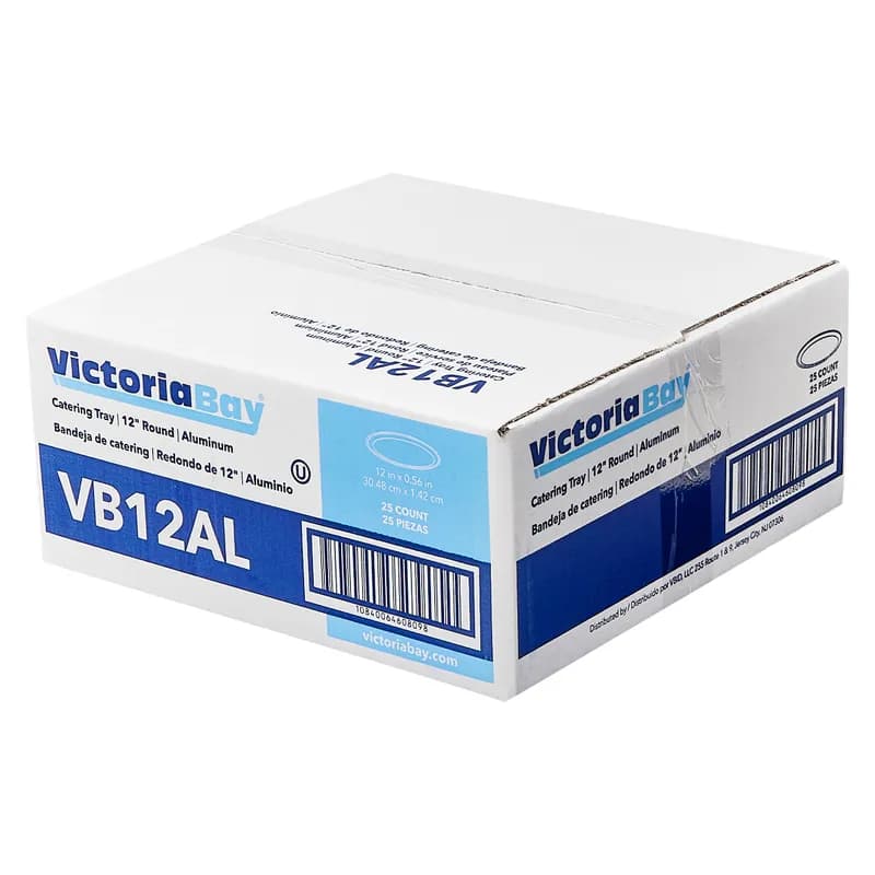 Victoria Bay Serving Tray 12 IN Aluminum Silver Round 25/Case