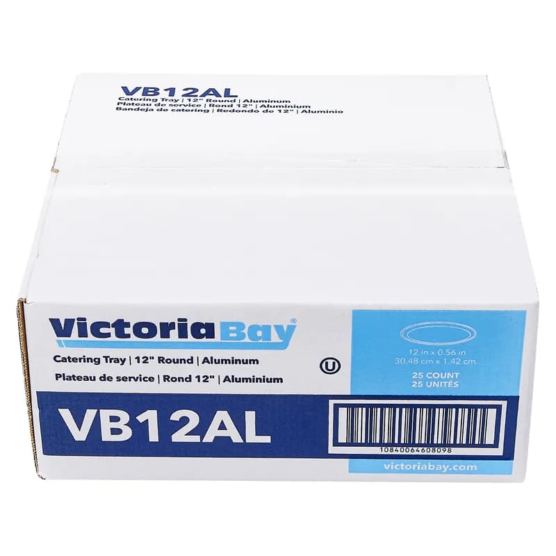 Victoria Bay Serving Tray 12 IN Aluminum Silver Round 25/Case