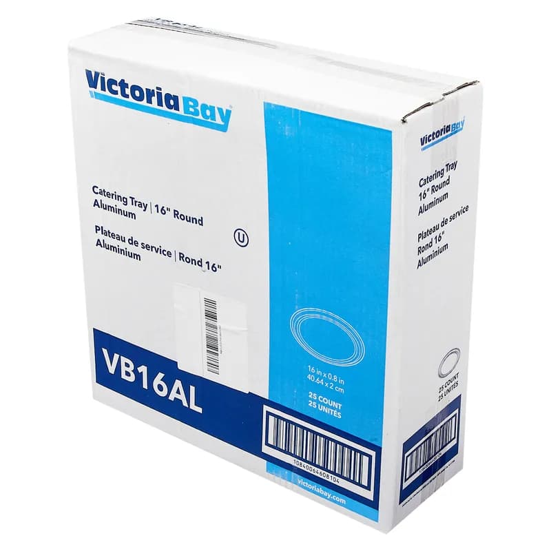 Victoria Bay Serving Tray 16 IN Aluminum Silver Round 25/Case