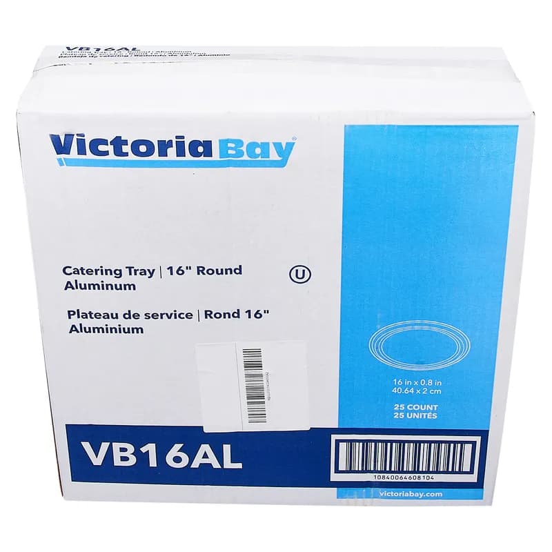 Victoria Bay Serving Tray 16 IN Aluminum Silver Round 25/Case