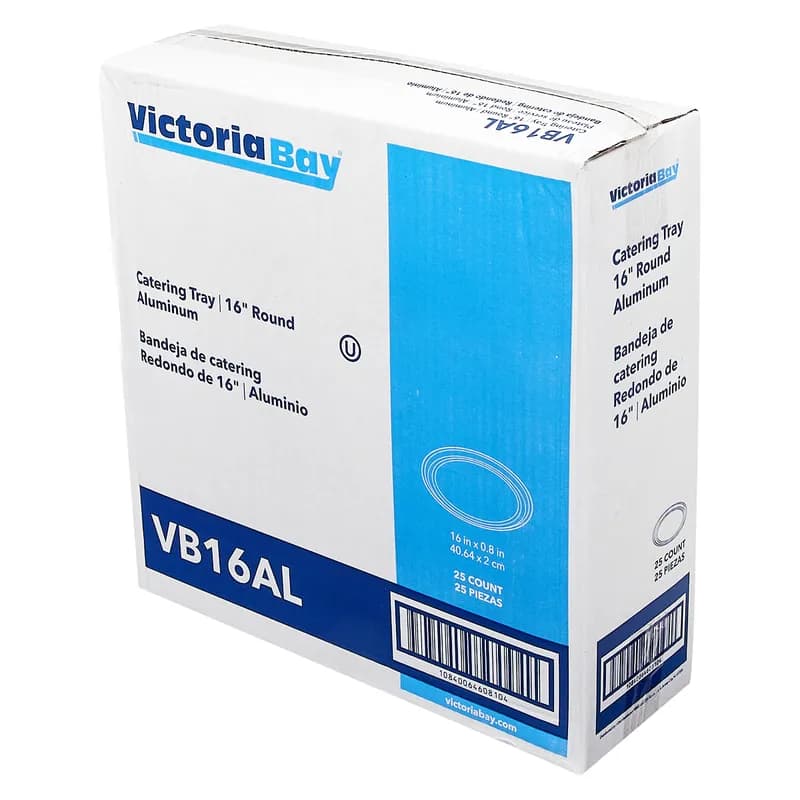 Victoria Bay Serving Tray 16 IN Aluminum Silver Round 25/Case