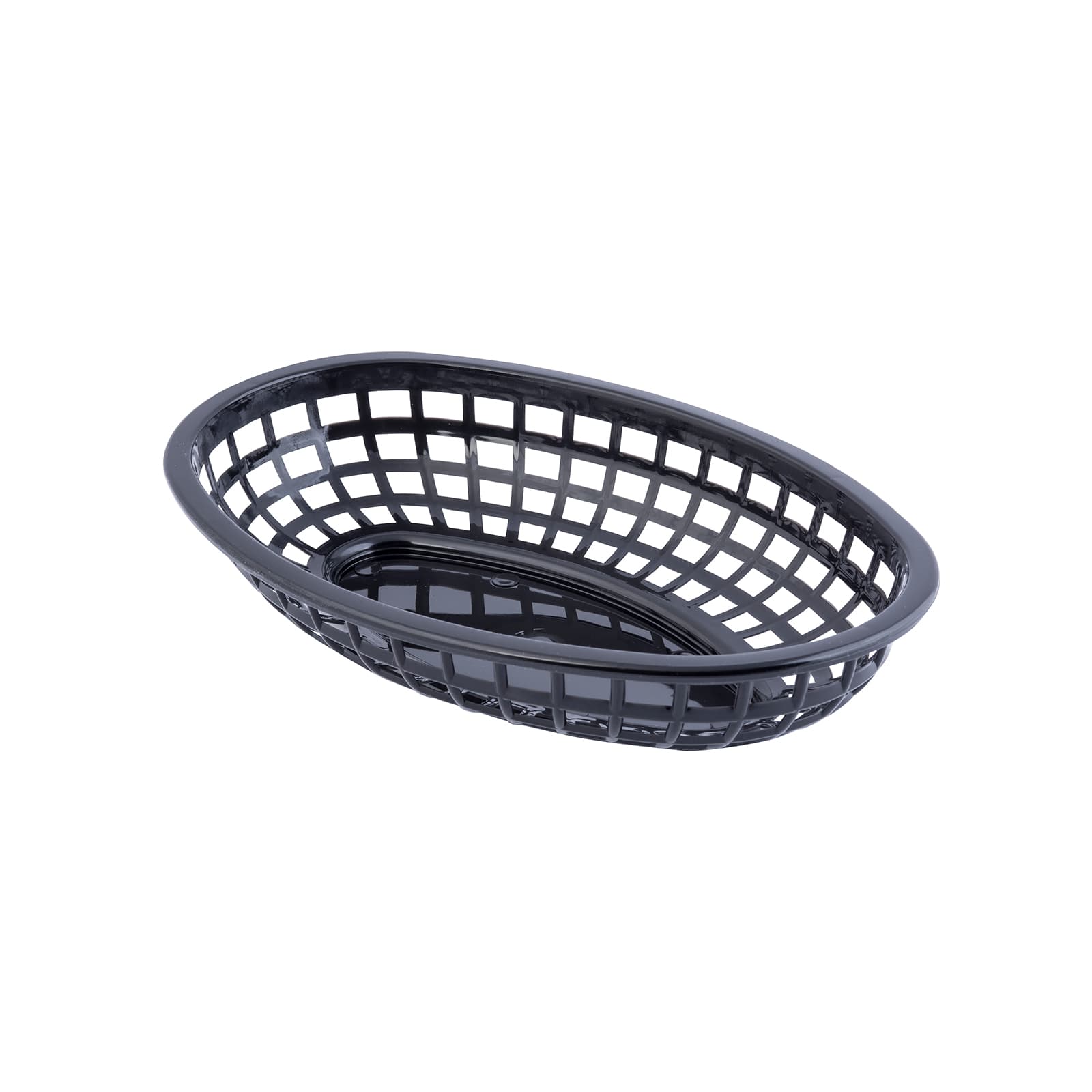 Basket 9.375X6.25X1.875 IN HDPE Black Oval Heat Resistant Up To 150° Dishwasher Safe Microwave Safe 36/Case