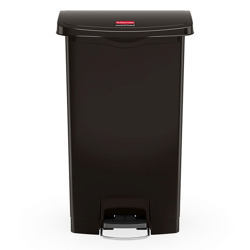 Slim Jim® Trash Can 30 L 8 GAL Black Resin Step-On 1/Each