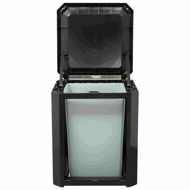 Landmark Series® Landfill 1-Stream Trash Can 26X26X40 IN Black Resin With Dome Lid With Rigid Liner Classic 1/Each