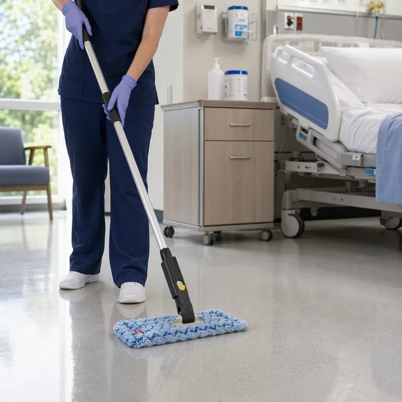 Hygen™ Scrub Mop 8.25X8.25 IN Blue Microfiber 1/Each