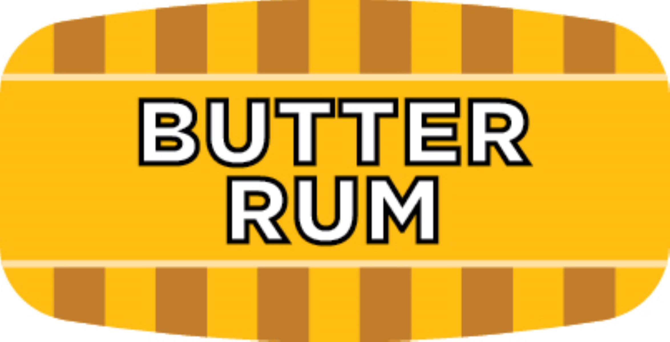 Butter Rum Bakery Flavor Label 0.625X1.25 IN Oval 4 Color Process UV 1000 Count/Roll 50 Rolls/Case 50000 Count/Case