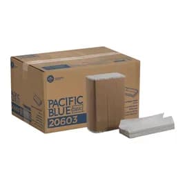 Pacific Blue Basic Folded Paper Towel 10.1X12.7 IN 1PLY White 1/2 Fold 240 Sheets/Pack 10 Packs/Case 2400 Sheets/Case